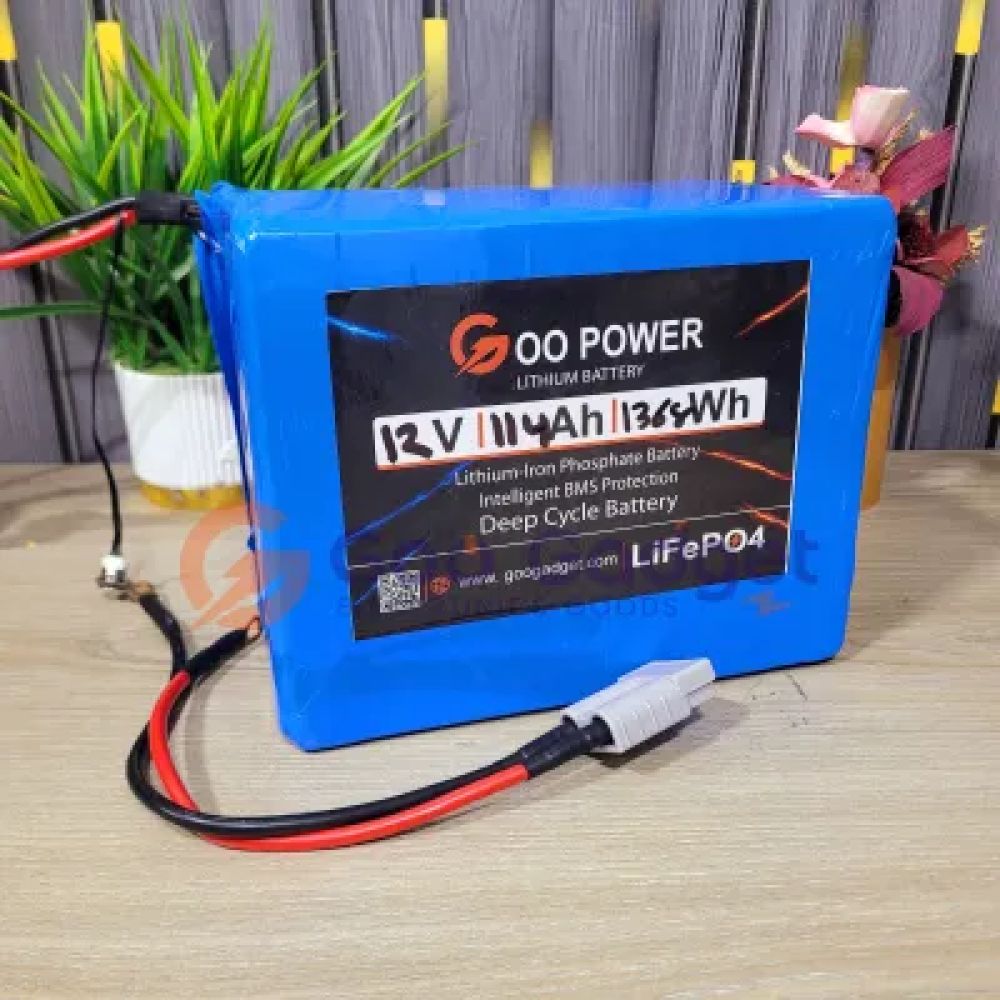 12V 114Ah LiFePO4 Rechargeable Battery Pack | JK 100A Smart BMS with 1A Active Balancer