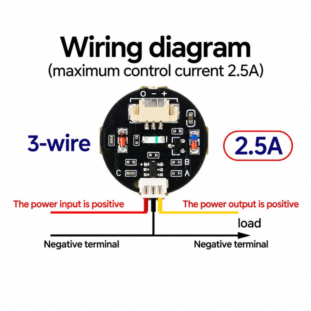 DC 3V-30V Touch Key Switch Module | 2.5A 3-Wire Blue LED Jogging Locking Bistable