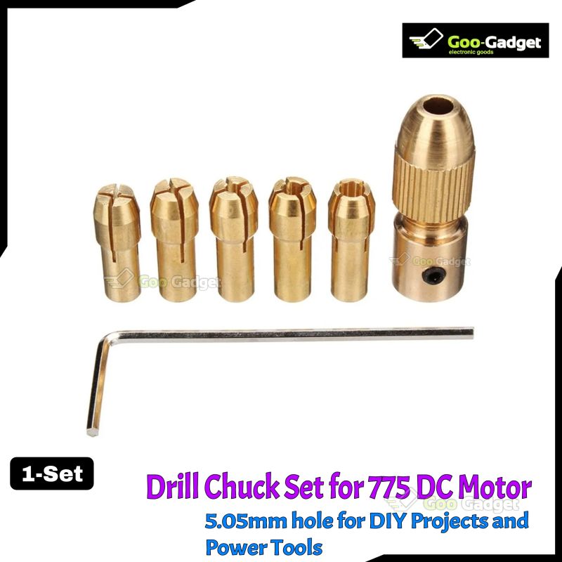 775 DC Motor Drill Chuck Adapter 5.05mm with Chuck Key & Screw