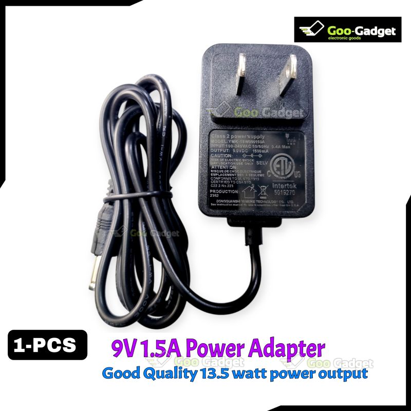 9V 1.5A Universal AC to DC Adapter 13.5W Power Supply for Electronics