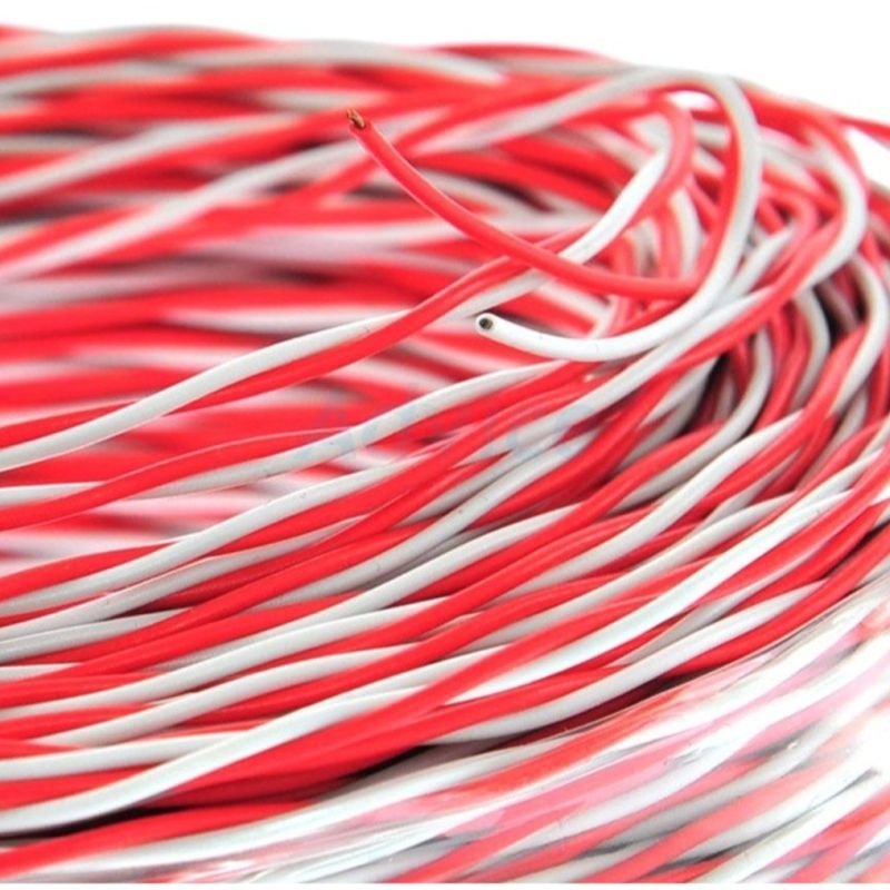 1 Yards 14/76 PVC Insulated Flexible Copper Wire 0.75 sqmm Red & White