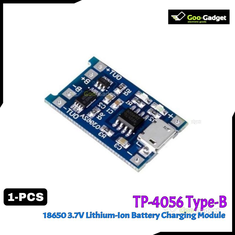 TP4056 5V 1A Type-B Lithium Battery Charger Module with Dual Protection