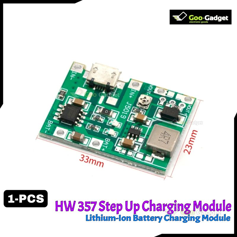 HW 357 Adjustable Step-Up Module 3.7V to 5V/9V 2A for 18650 Battery