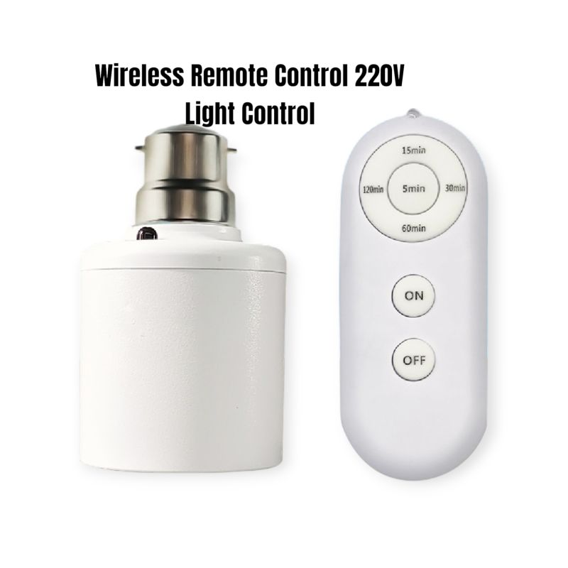 B22 to E27 Smart Lamp Socket Converter | Wireless Remote & Timer
