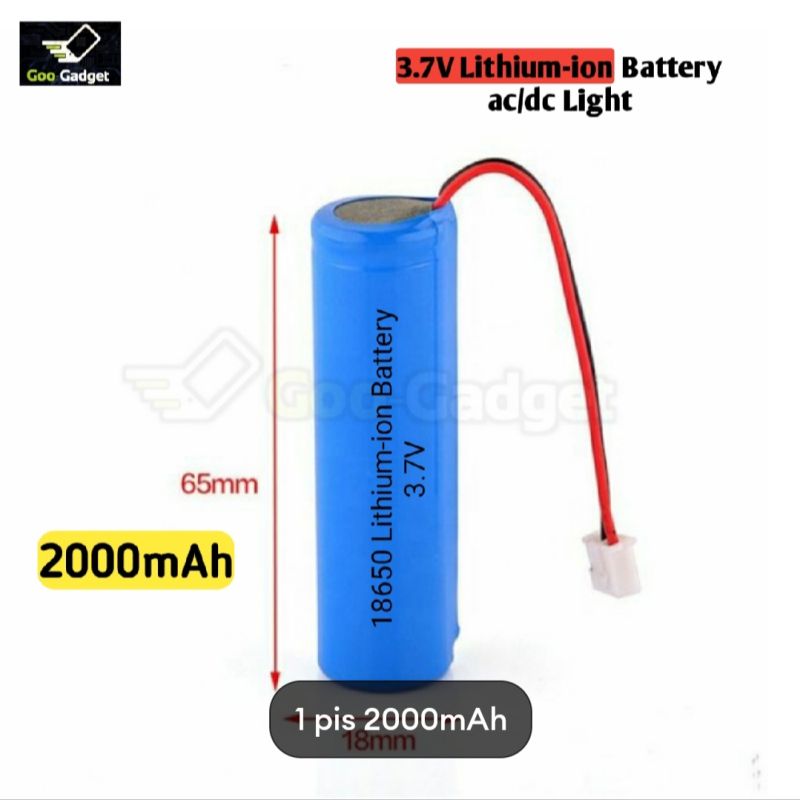 2000mAh 3.7V 18650 Lithium-Ion Battery for AC/DC Emergency Light