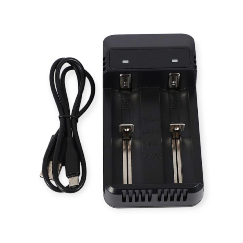 2-Slot USB Li-Ion Battery Charger for 32650 26650 21700 18650 16340