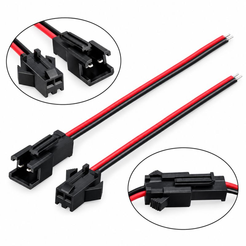 JST 2-Pin Male Female Connector Pair with 22 AWG 100mm Wires