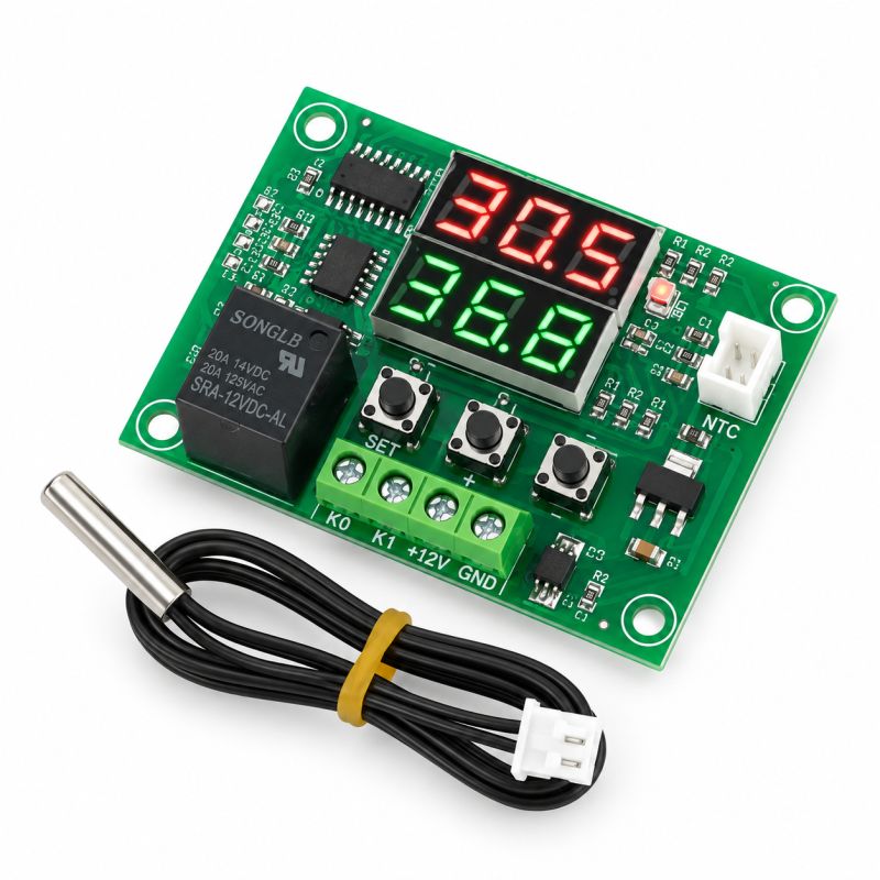 XH-W1219 12V Digital Temperature Control Switch Dual LED Display 10A