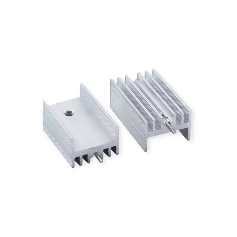 TO-220 Aluminum Heat Sink 20x15x10mm Silver Anodized for IC MOSFET & Regulator