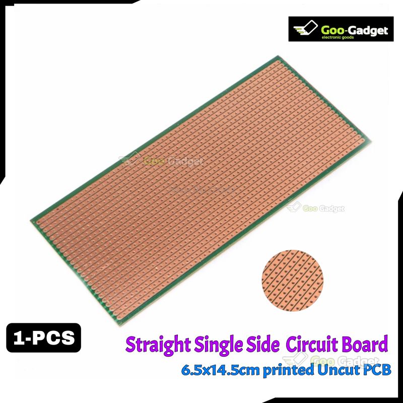 6.5×14.5cm Single-Sided Veroboard PCB | Uncut Copper Strip Prototype Circuit Board 2.54mm Pitch