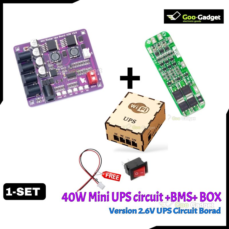 40W Mini UPS Board 3S 20A Balance BMS with 12.6V Li-Ion Battery Charger