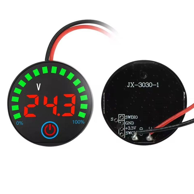 DC 7–55V Digital Battery Voltage & Capacity Level Meter with Alarm Function