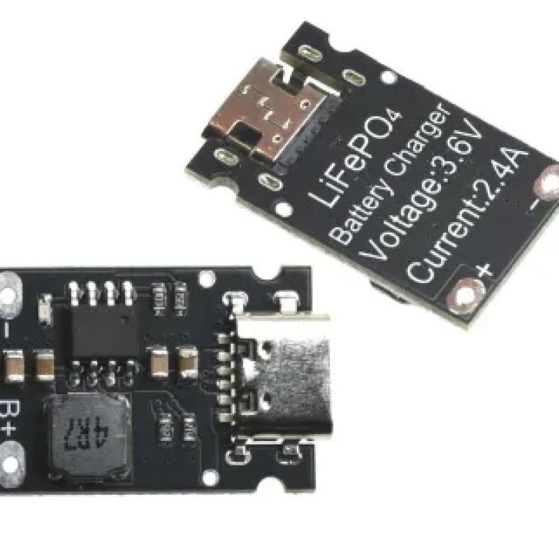 1S 3.6V 2.4A LiFePO4 Battery Charging Module Type-C S0311