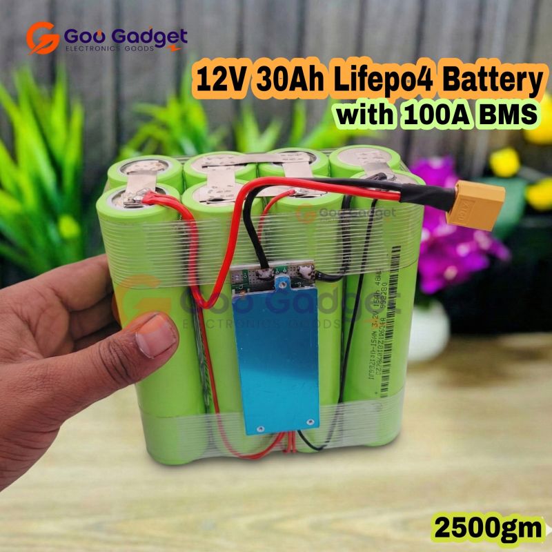 12V 30Ah LiFePO4 Battery Pack 4S2P with 100A Balanced BMS