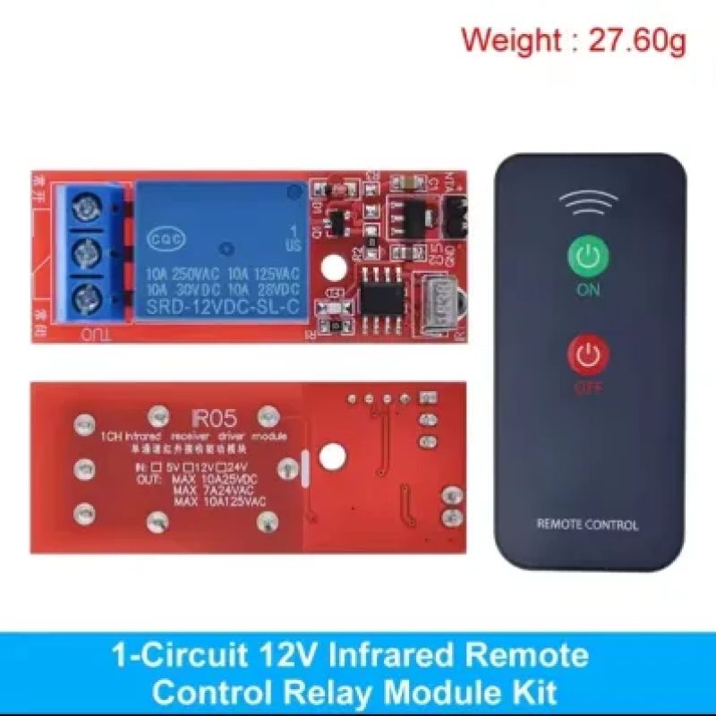 12V Wireless IR Relay Switch Module | Infrared Remote Control Relay Board