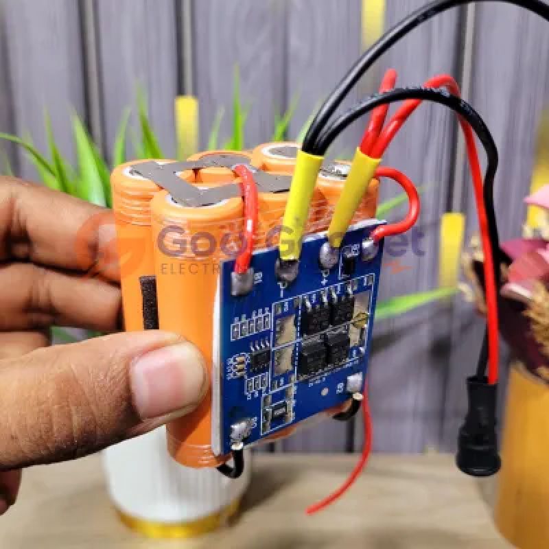 12V 5.2Ah Li-Ion Rechargeable Battery Pack | 3S2P 18650 Cells with 12A BMS | For Rechargeable Fan