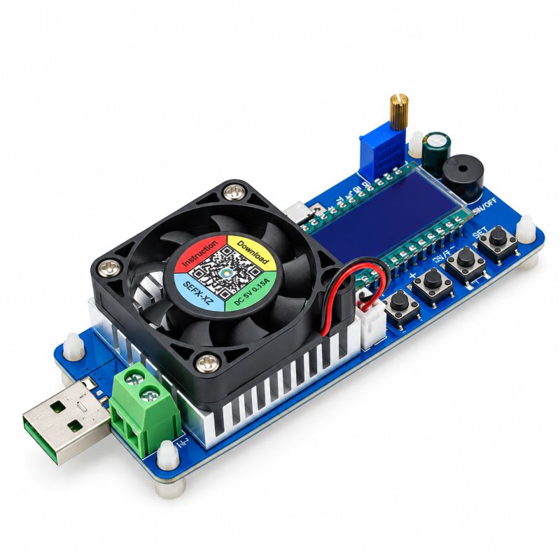 FX35 35W 5A Electronic Load Tester Module | DC Current, Voltage & Power Testing Board
