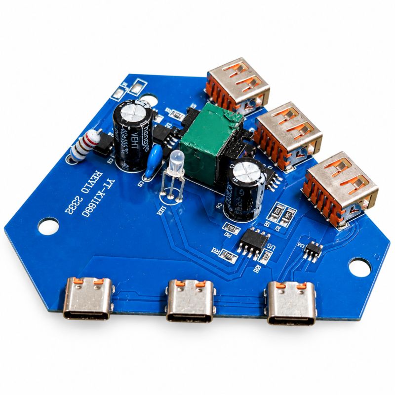 220V AC to 5V DC SMPS Power Supply Module | 3 USB & 3 Type-C Output Ports