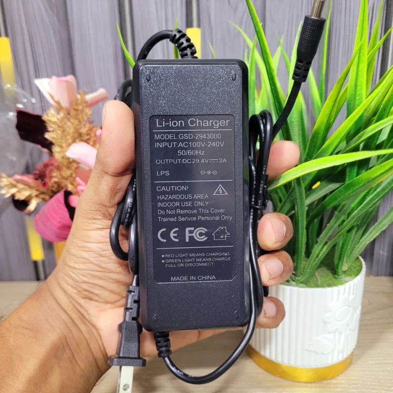 29.4V 3A Lithium Battery Charger for 8S LiFePO4 & 7S Li-ion Battery